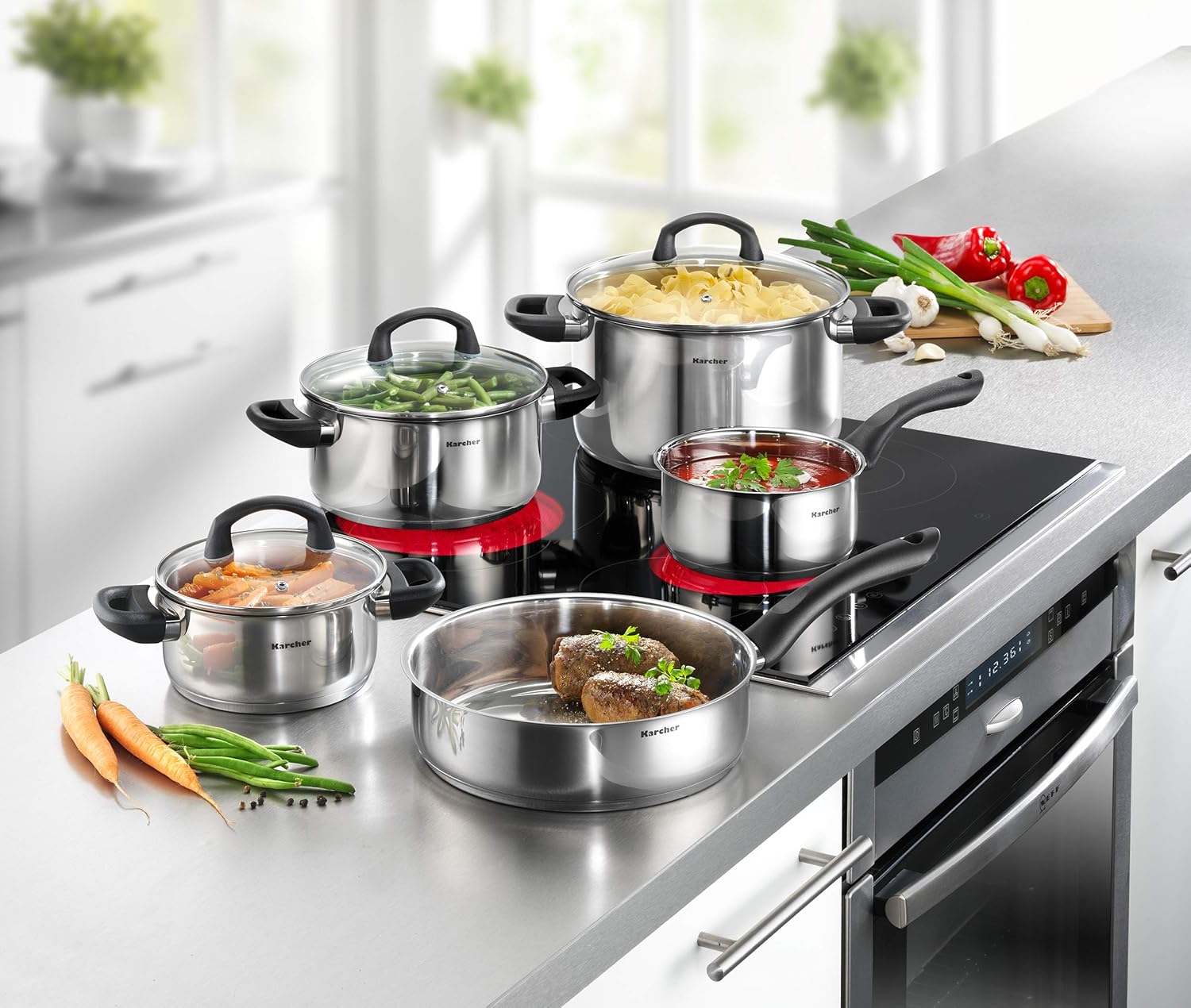 Karcher Mia – Комплект от 5 съдове за готвене неръждаема стомана - Image 2