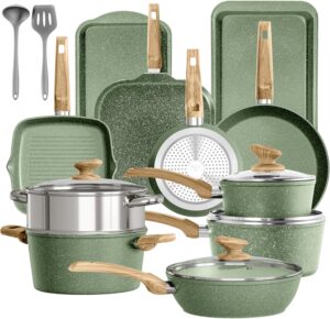 Kitchen Academy – Комплект от 11 съдове за готвене Гранит Зелен