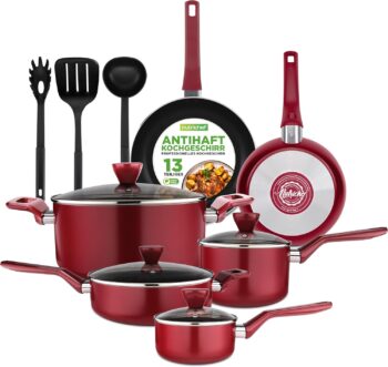 NutriChef Modern – Комплект от 6 съдове за готвене Бордо