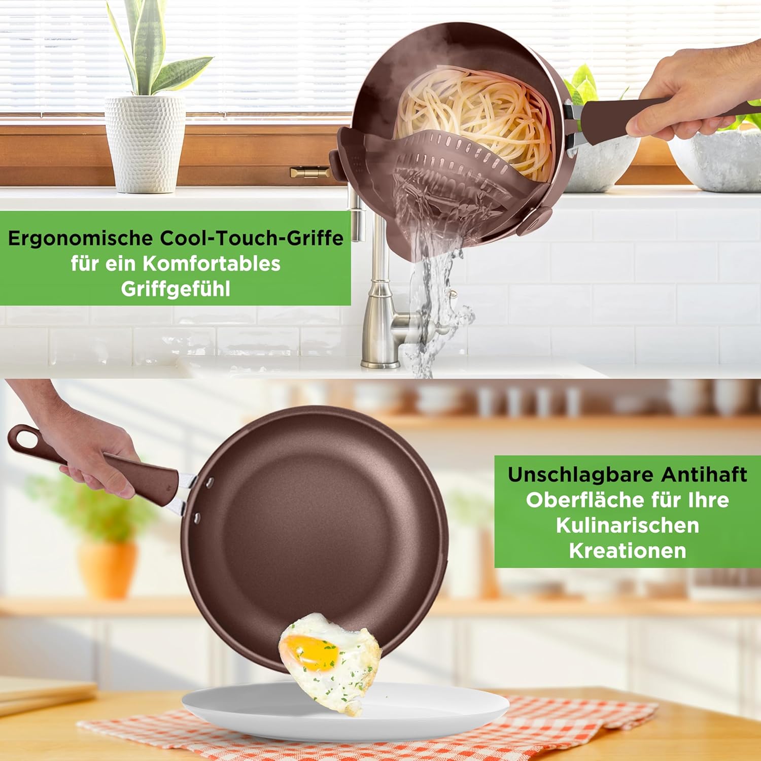 NutriChef Qualified Basic – Комплект от 7 съдове за готвене Кафяв - Image 5