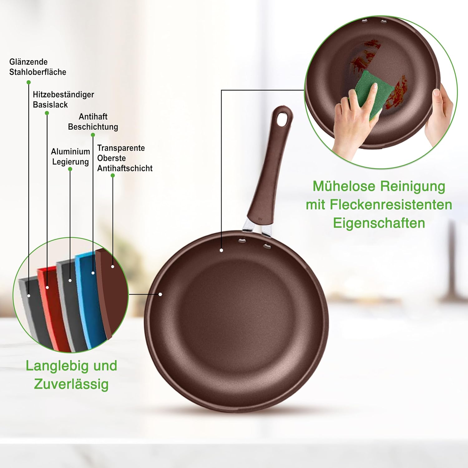 NutriChef Qualified Basic – Комплект от 7 съдове за готвене Кафяв - Image 6