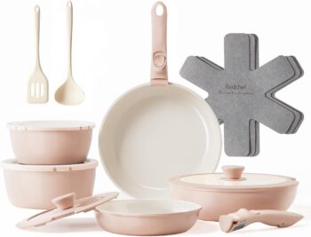 Redchef - Комплект от 16 части съдове за готвене Ceramic Rose