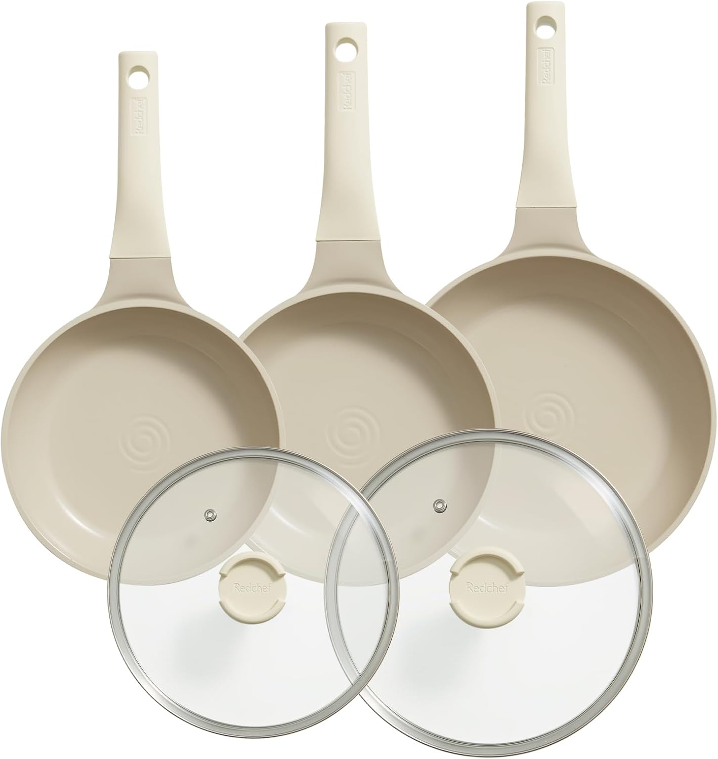 Redchef – Ceramic Комплект от 3 тигани със стъклени капаци 20-24-28см