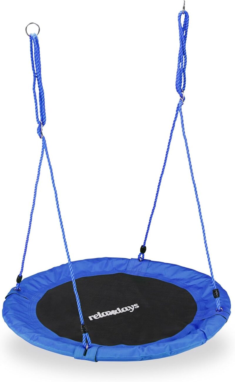 Relaxdays – Градинска Детска Люлка Гнездо 90см Синя
