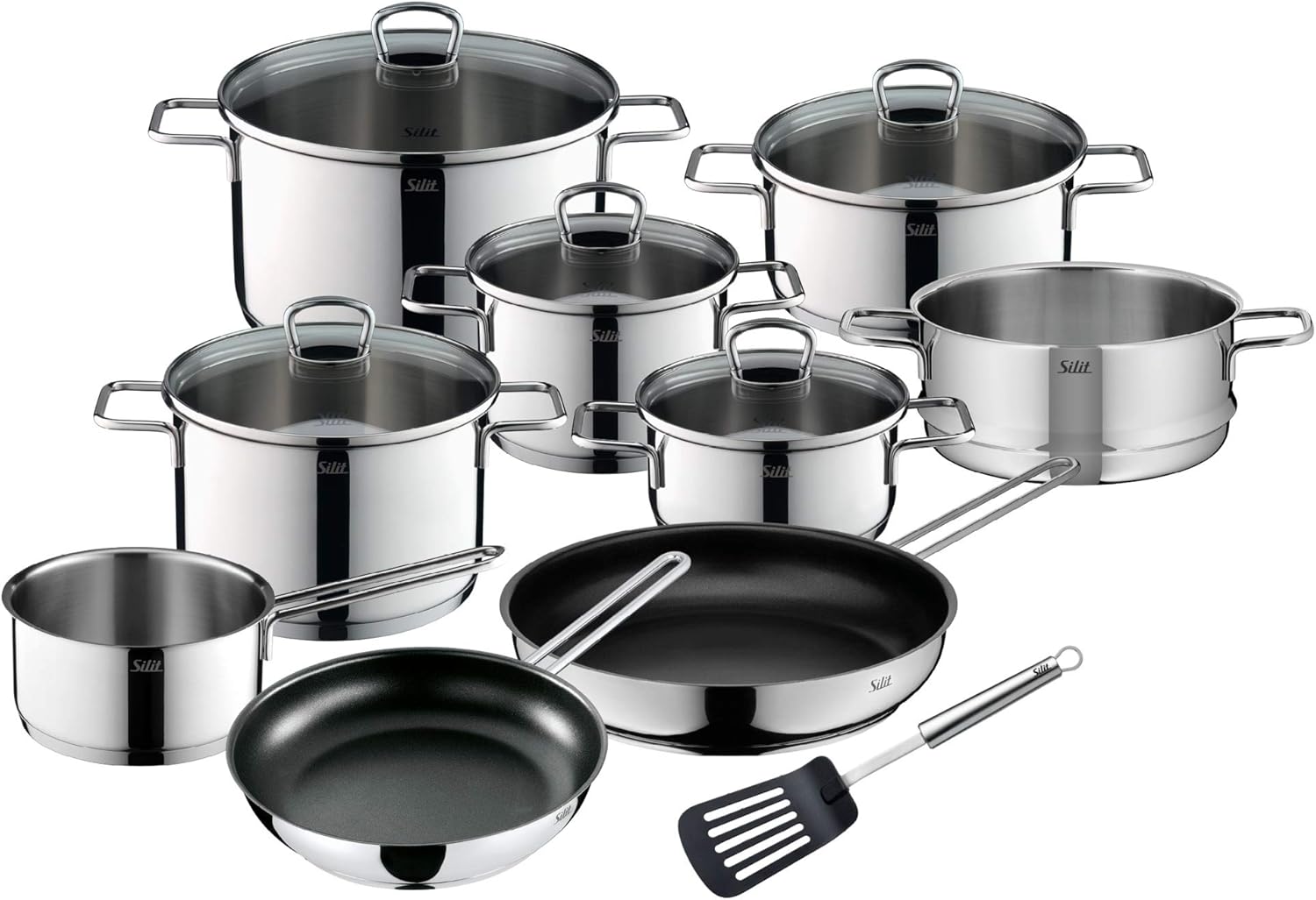 Silit Alicante – Комплект от 9 съдове за готвене неръждаема стомана