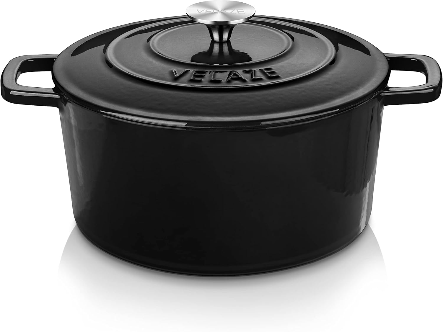 Velaze – Тенджера Dutch oven Овална чугунена с емайлирано покритие 25 см 5L Black