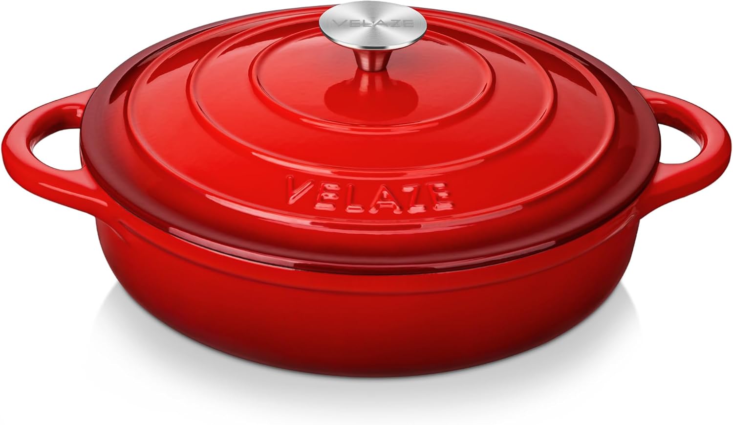 Velaze – Тенджера Dutch oven Овална чугунена с емайлирано покритие 28 см 3.5L Red