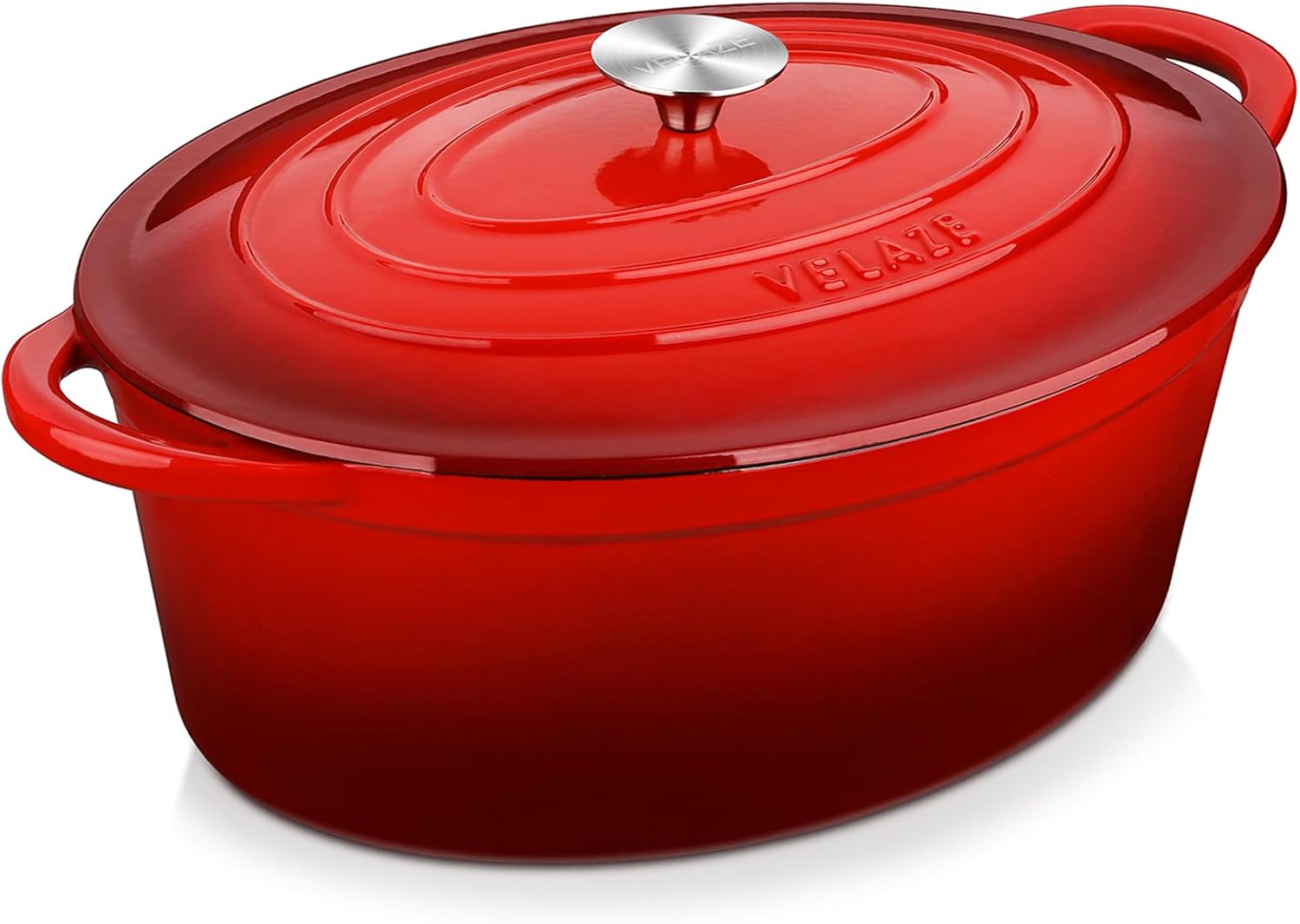 Velaze – Тенджера Dutch oven Овална чугунена с емайлирано покритие 34 см Red