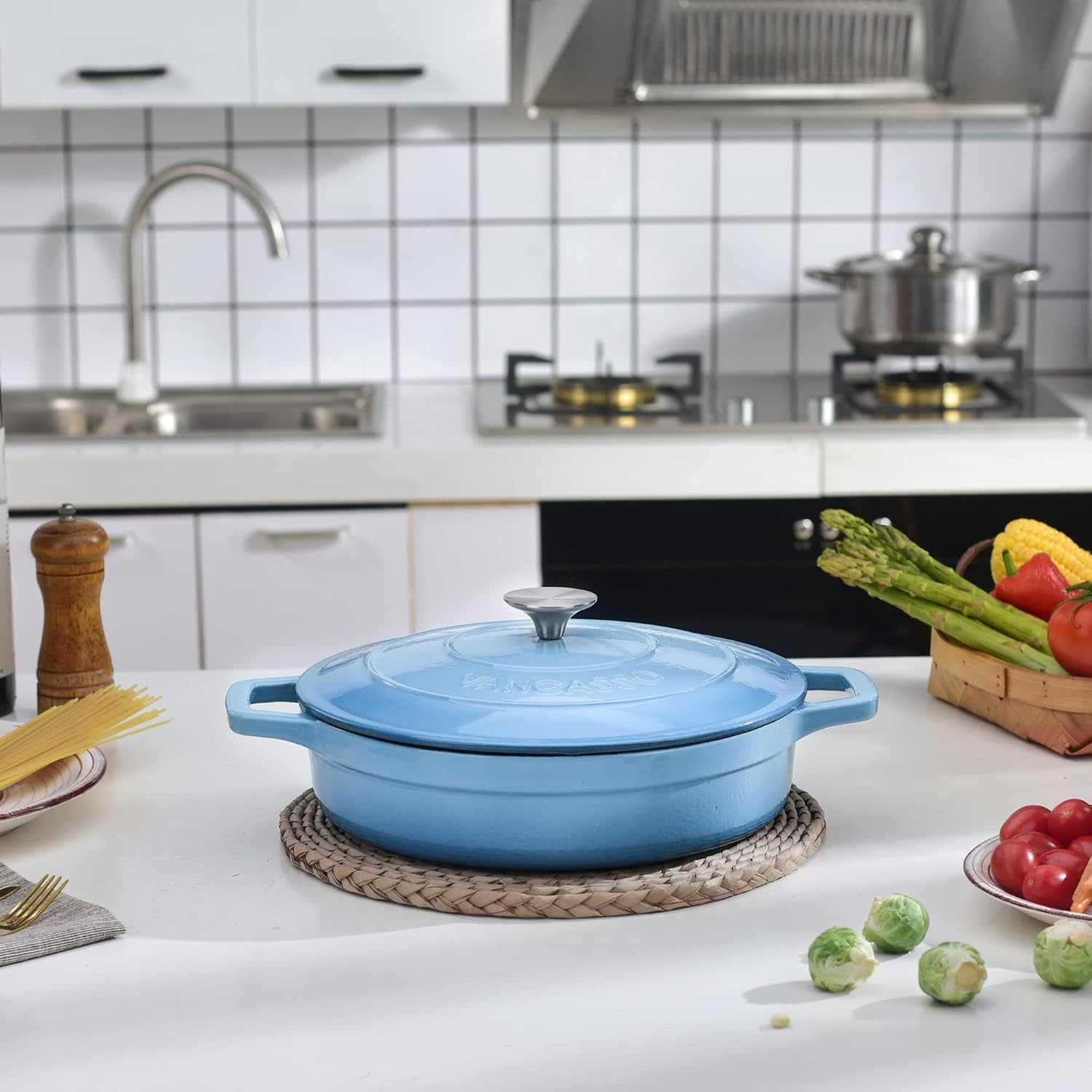 vancasso - Dutch oven Овална чугунена с емайлирано покритие 28 см Blue - Image 2