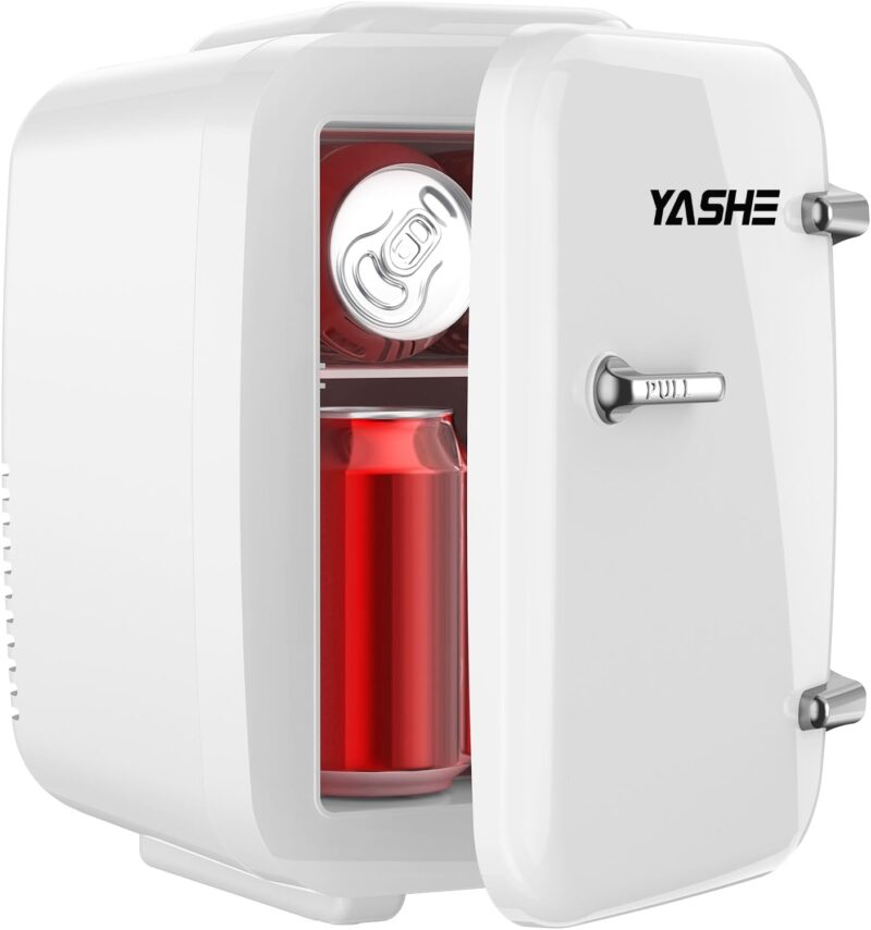 Мини хладилник YASHE Mini Fridge 4 литра 220V-12V DC Бял