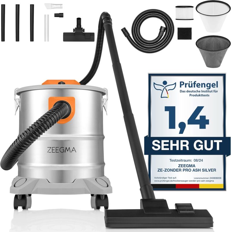 Прахосмукачка за сухо и мокро ZEEGMA ZONDER PRO ASH Wet & Dry 20L 1600W
