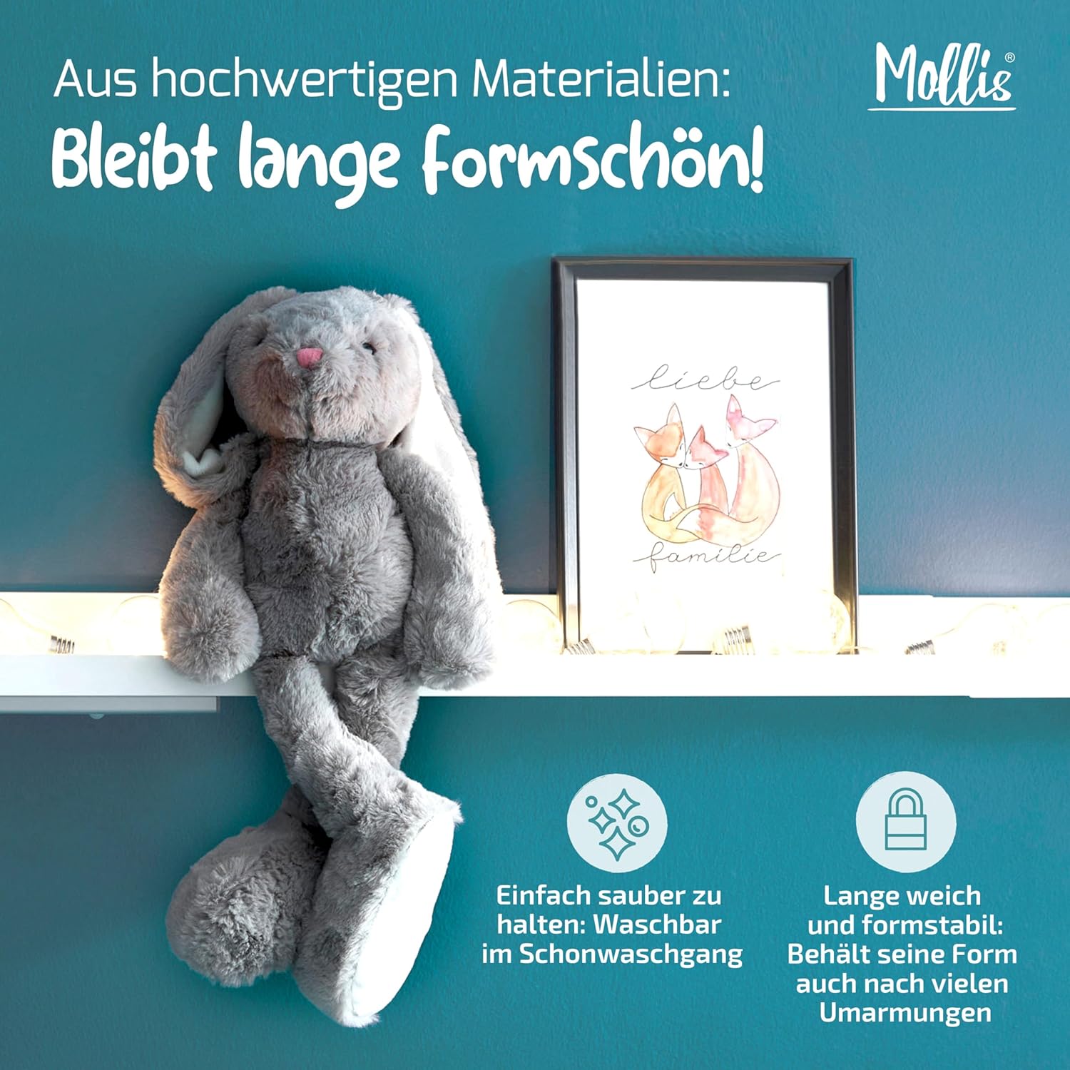 Mollis – Плюшена Играчка Гушкаво Зайче 60 см - Image 6