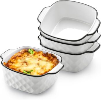 NUTRIUPS - Комплект 4 Диамант Керамични гювечета за печене 400 мл