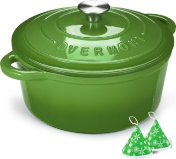 OVERMONT – Тенджера Dutch oven чугунена с емайлирано покритие 26 см 5.2L Green