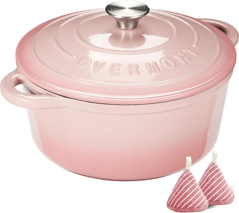 OVERMONT – Тенджера Dutch oven чугунена с емайлирано покритие 28 см 6.6L Rose