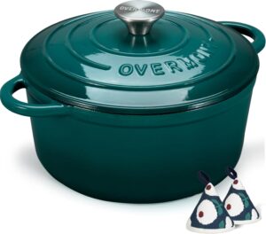 OVERMONT – Тенджера Dutch oven чугунена с емайлирано покритие 28 см 6.6L SeeBlue