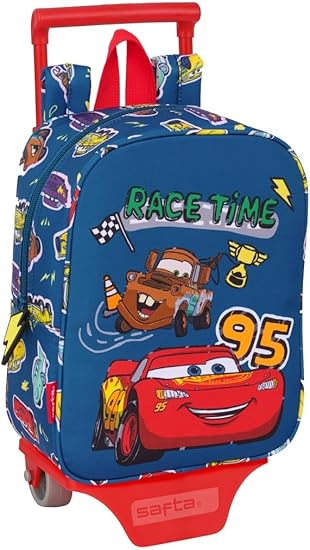 Safta – Ученическа раница с колелца Колите Cars 22 x 10 x 27 cm тъмносиньо M