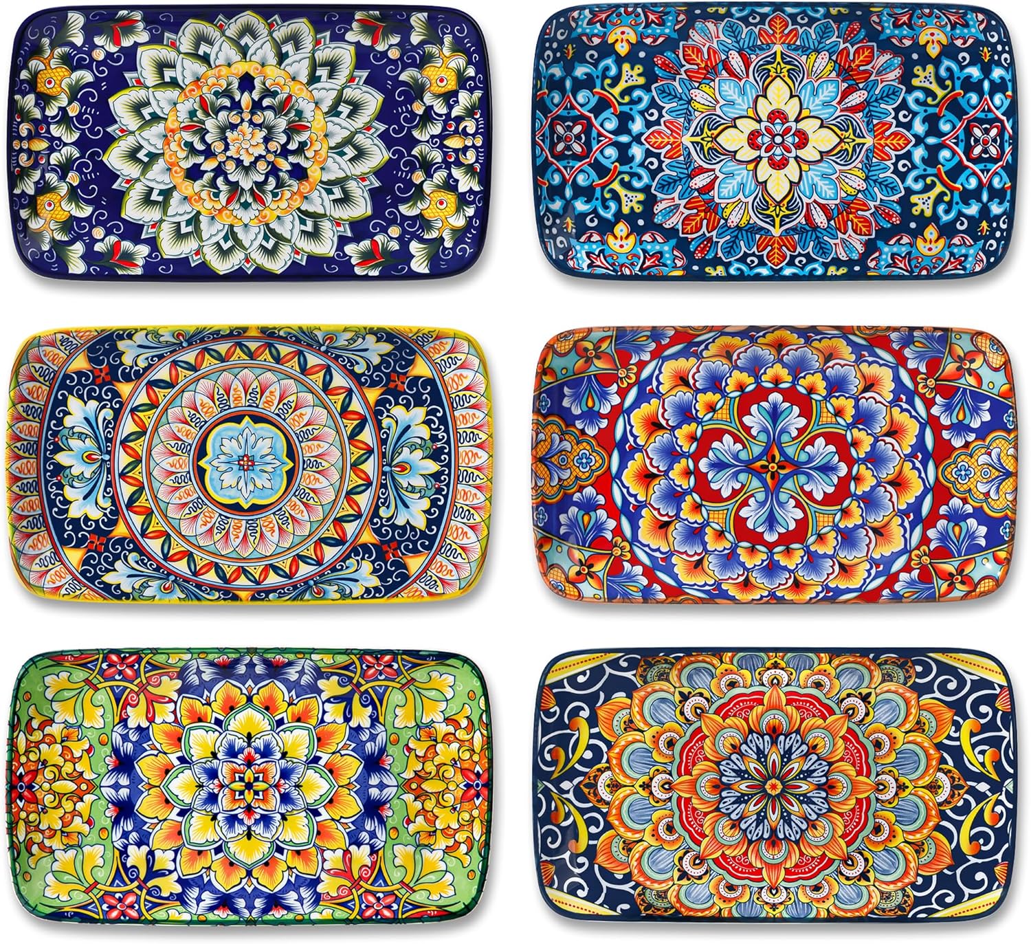 Vancasso SIMI - Комплект от 6 порцеланови Десертни чинии 24.7 x 14.2 см