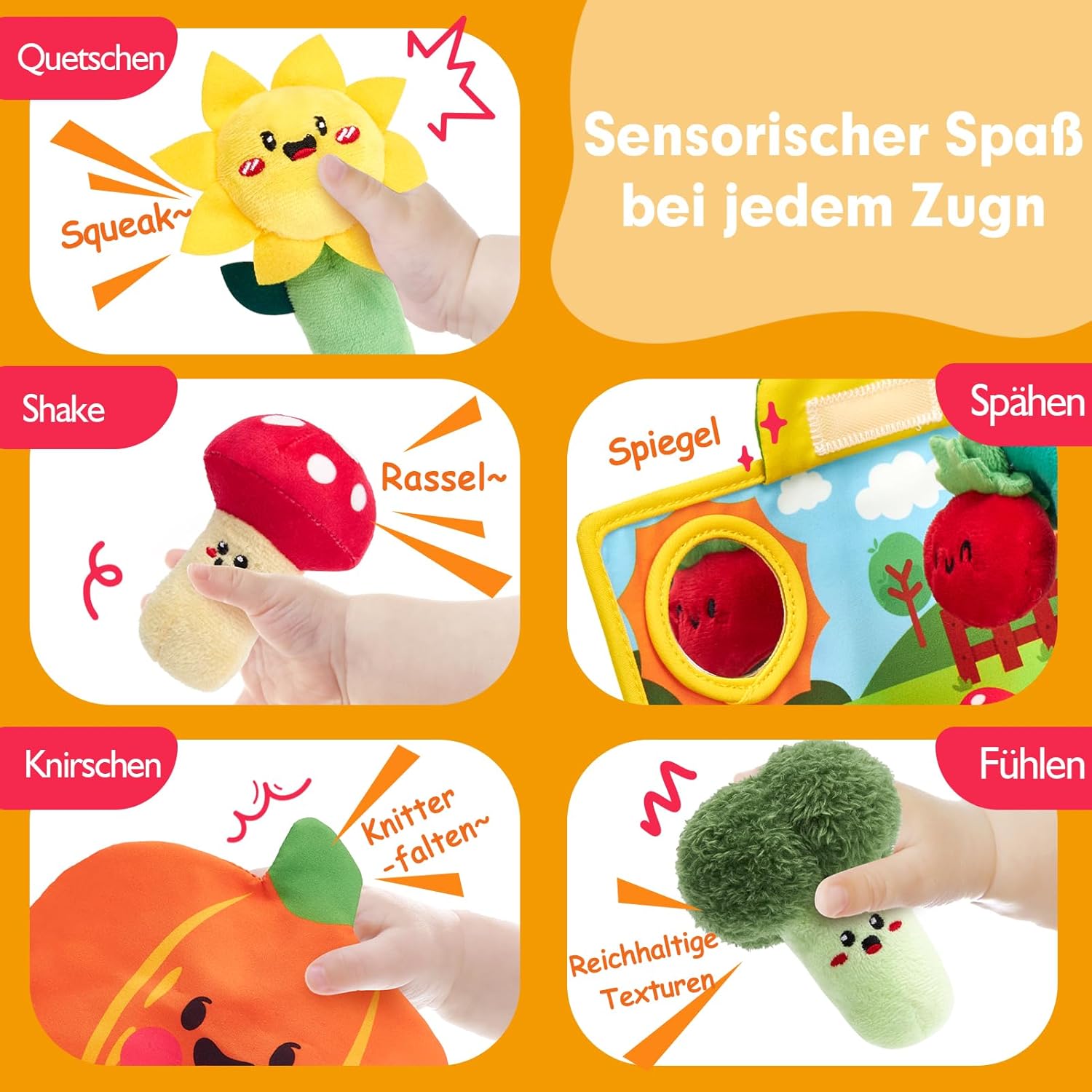 hahaland - Плюшена играчка сензорна градина с плодове и зеленчуци - Image 5
