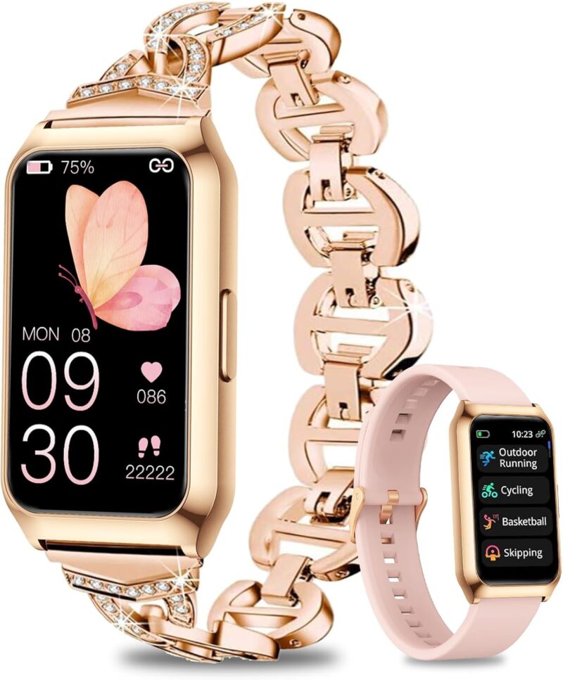 Дамски смарт часовник Fitoncloud Smart Watch 1,47 Phone Function Rose Gold