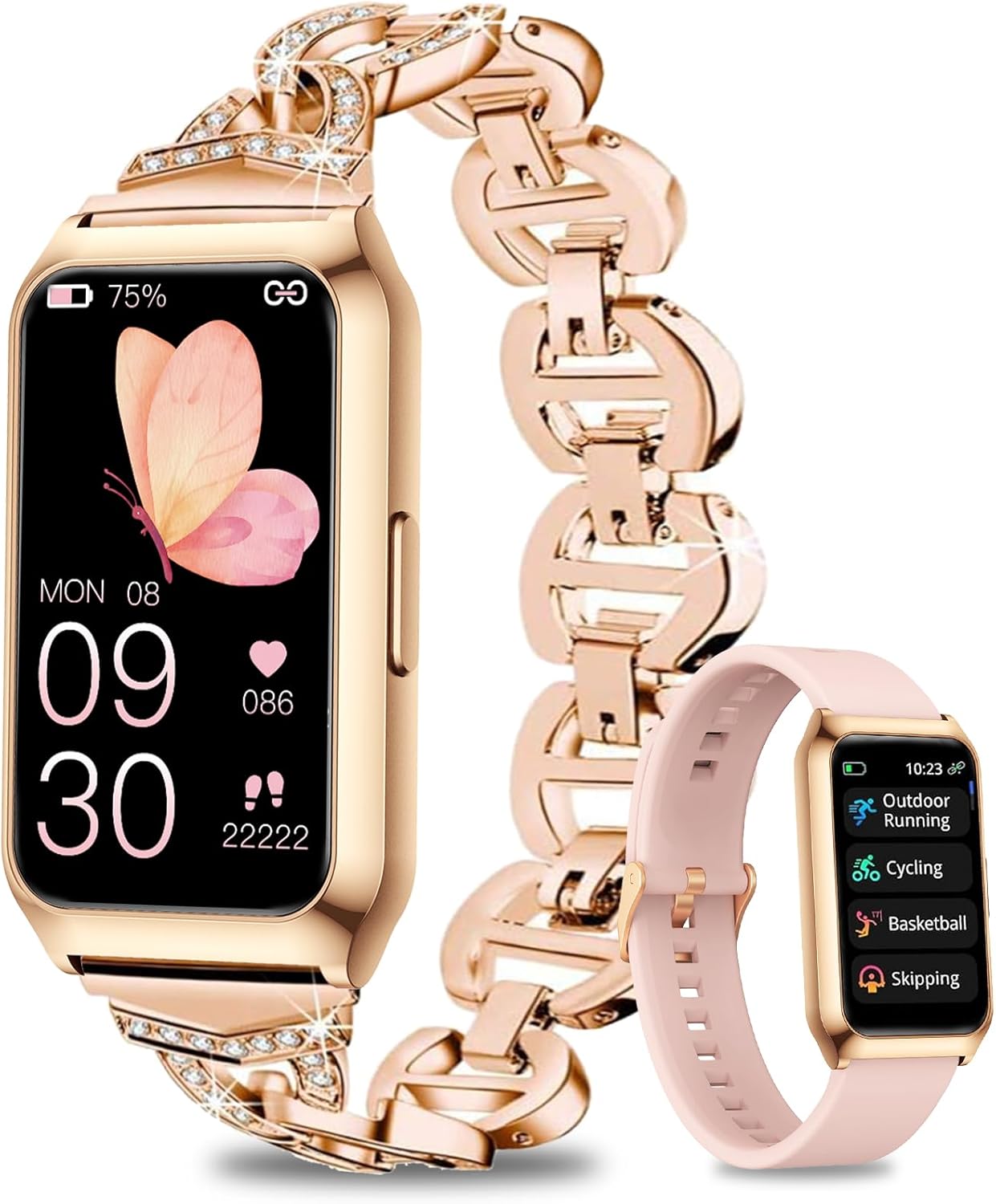 Дамски смарт часовник Fitoncloud Smart Watch 1,47 Phone Function Rose Gold