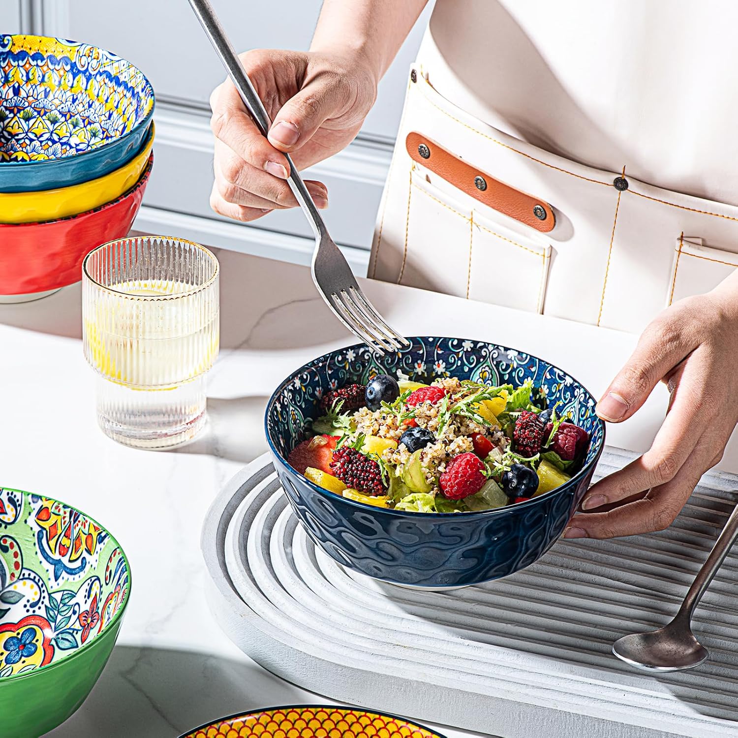 HENXFEN LEAD Boho Series – Комплект от 6 порцеланови купи 750 мл - Image 5
