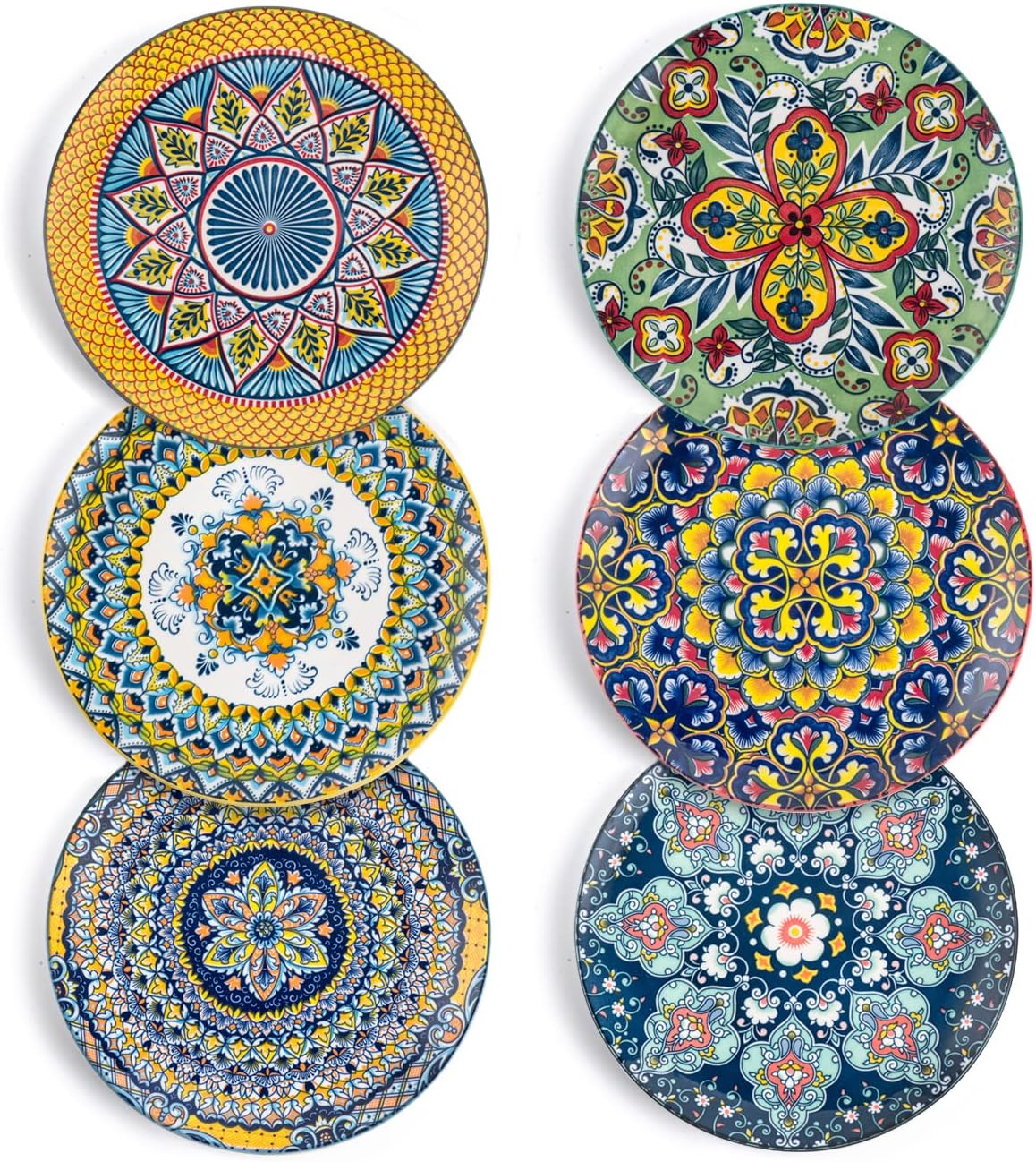 HENXFEN LEAD Boho Series – Комплект от 6 порцеланови чинии 21 см