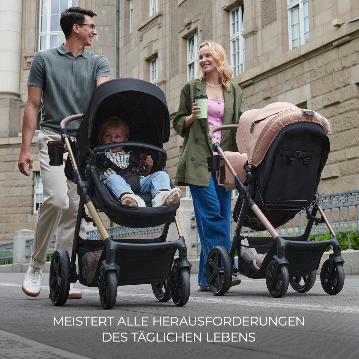 Комбинирана бебешка количка KinderKraft – MOOV2 Pushchair 3 в 1 26 кг размер 40-75 см Черна - Image 2