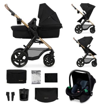 Комбинирана бебешка количка KinderKraft – MOOV2 Pushchair 3 в 1 26 кг размер 40-75 см Черна