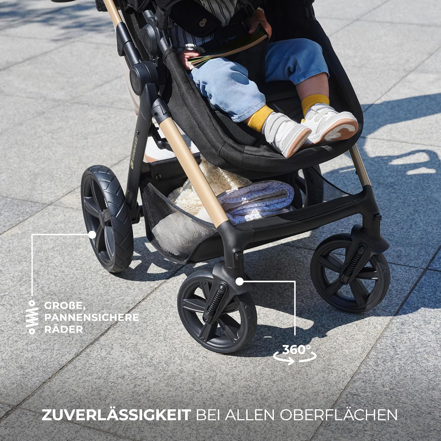 Комбинирана бебешка количка KinderKraft – MOOV2 Pushchair 3 в 1 26 кг размер 40-75 см Черна - Image 9