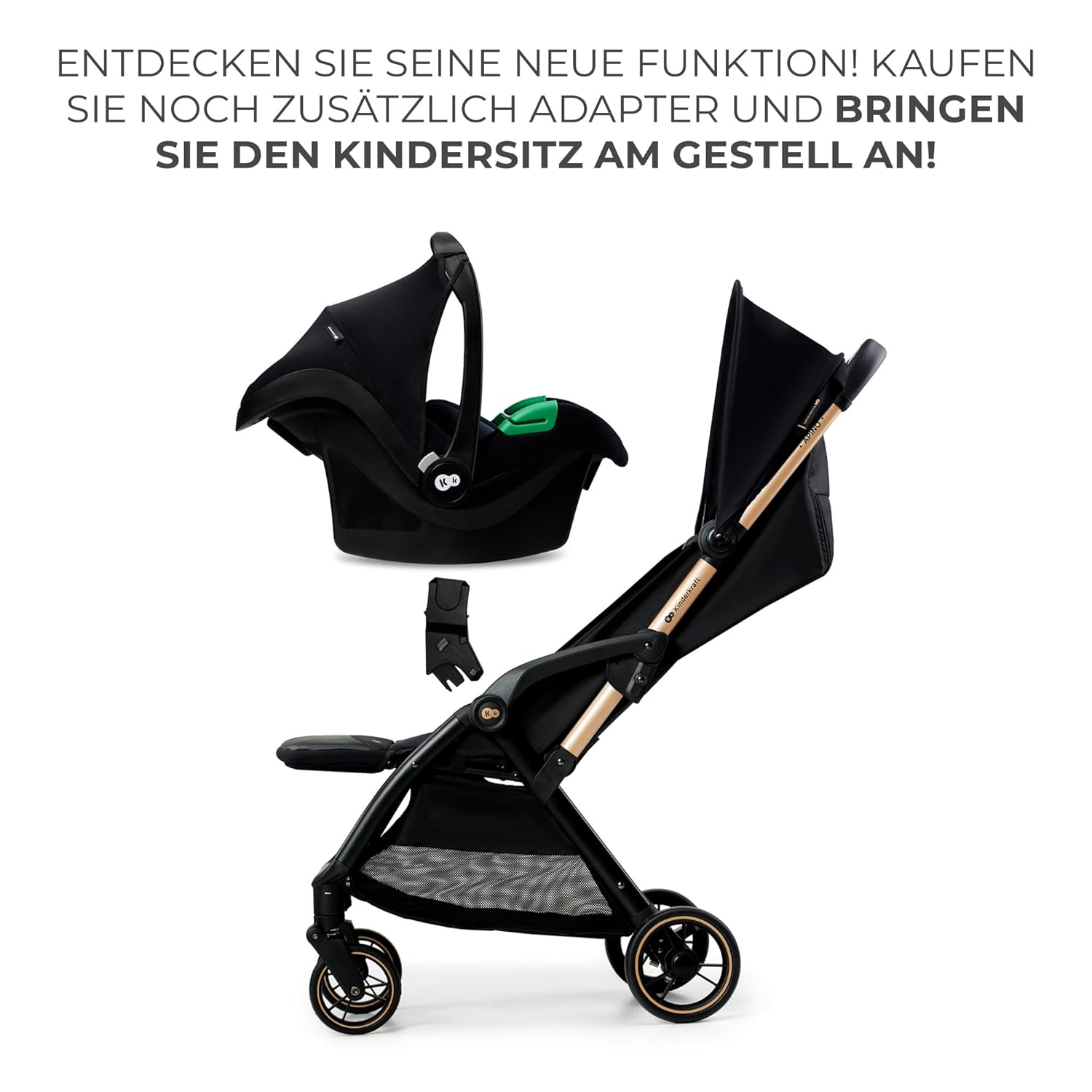 Лятна количка KinderKraft – APINO 22 кг Сива - Image 8