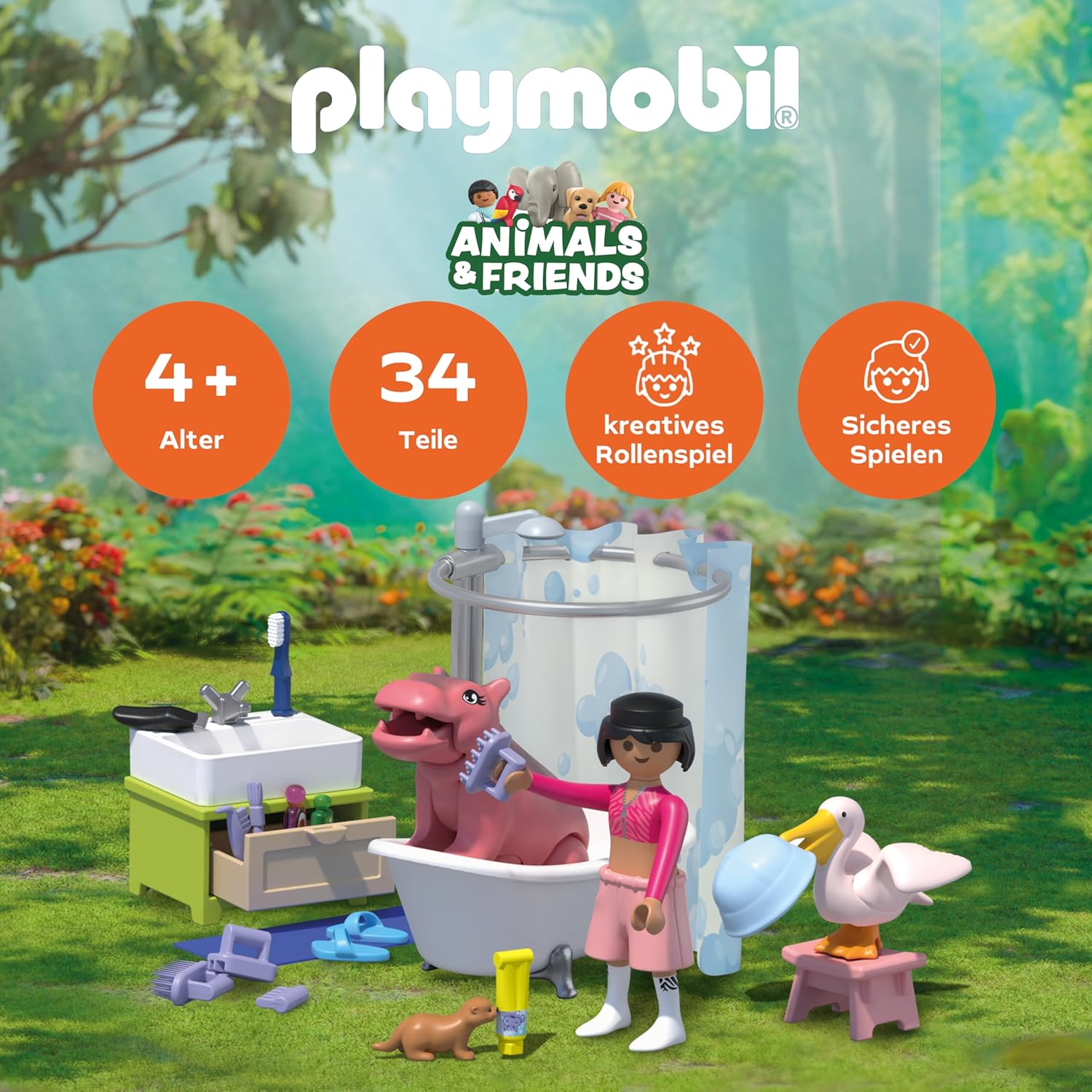Playmobil Animals & Friends - Къпане на животни (71950) - Image 2