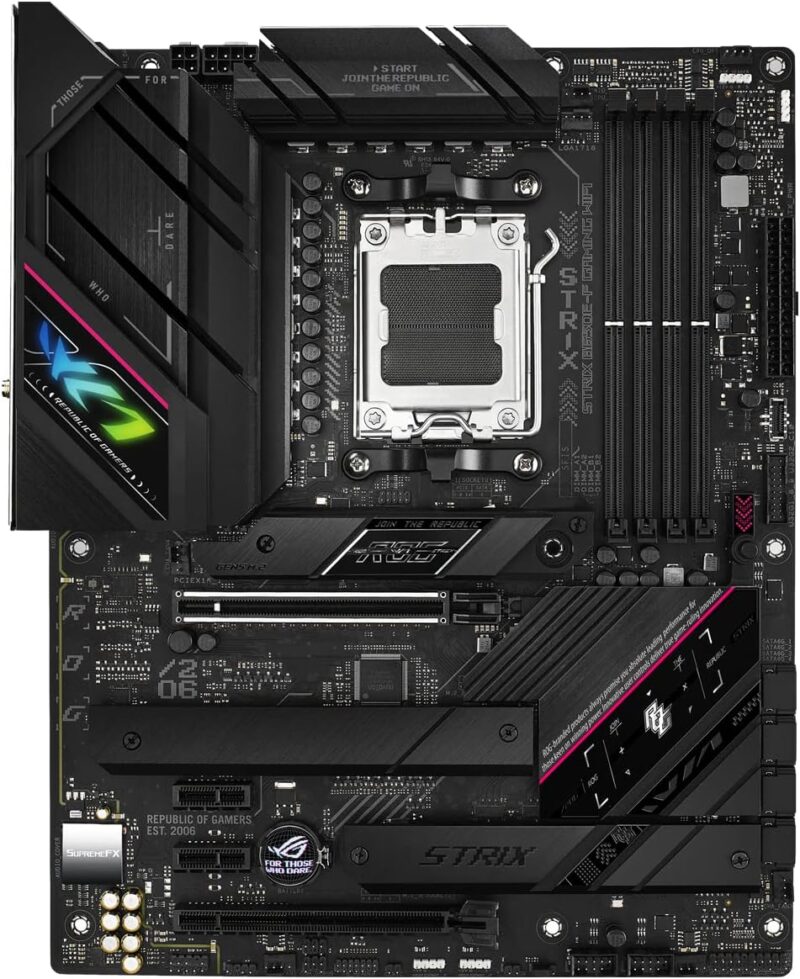 Дънна платка ASUS ROG STRIX B650E-F Gaming WiFi AMD AM5 DDR5 PCIe 5.0 WiFi 6E Aura Sync 5
