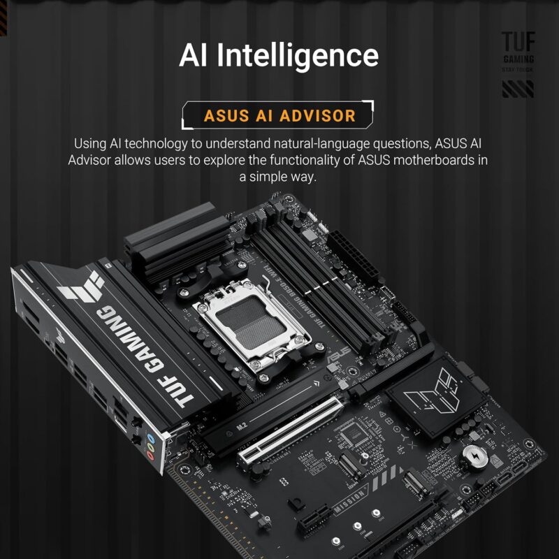 Дънна платка ASUS TUF Gaming B850-E WiFi AMD AM5 PCIe 5.0 DDR5 WiFi 6E 1