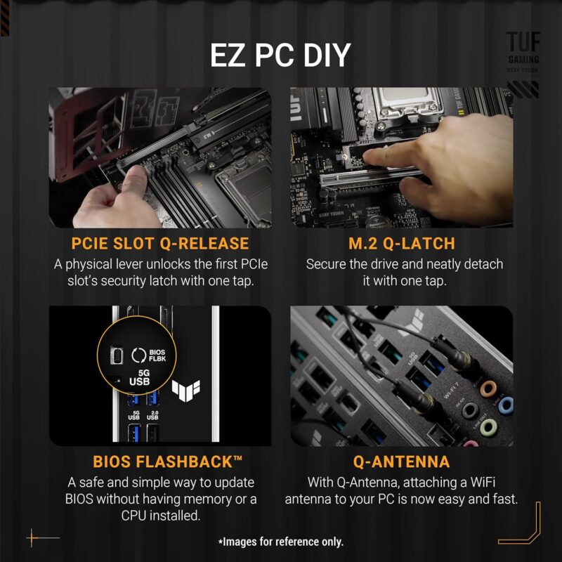 Дънна платка ASUS TUF Gaming B850-E WiFi AMD AM5 PCIe 5.0 DDR5 WiFi 6E 3