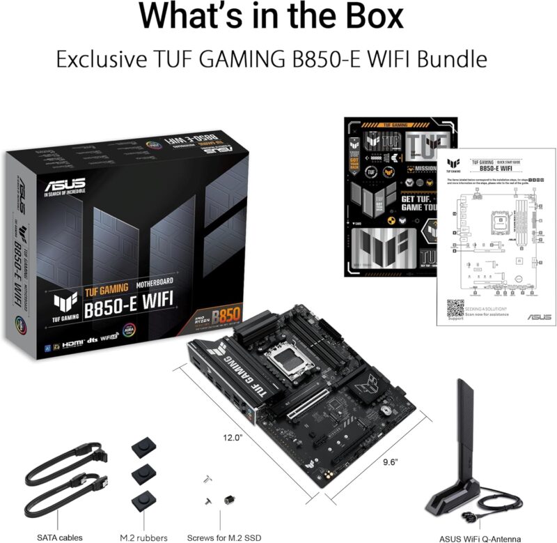 Дънна платка ASUS TUF Gaming B850-E WiFi AMD AM5 PCIe 5.0 DDR5 WiFi 6E 5