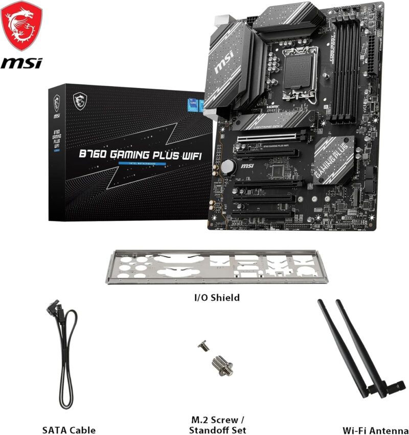Дънна платка MSI B760 GAMING PLUS WIFI Intel LGA 1700 DDR5 PCIe 4.0 6