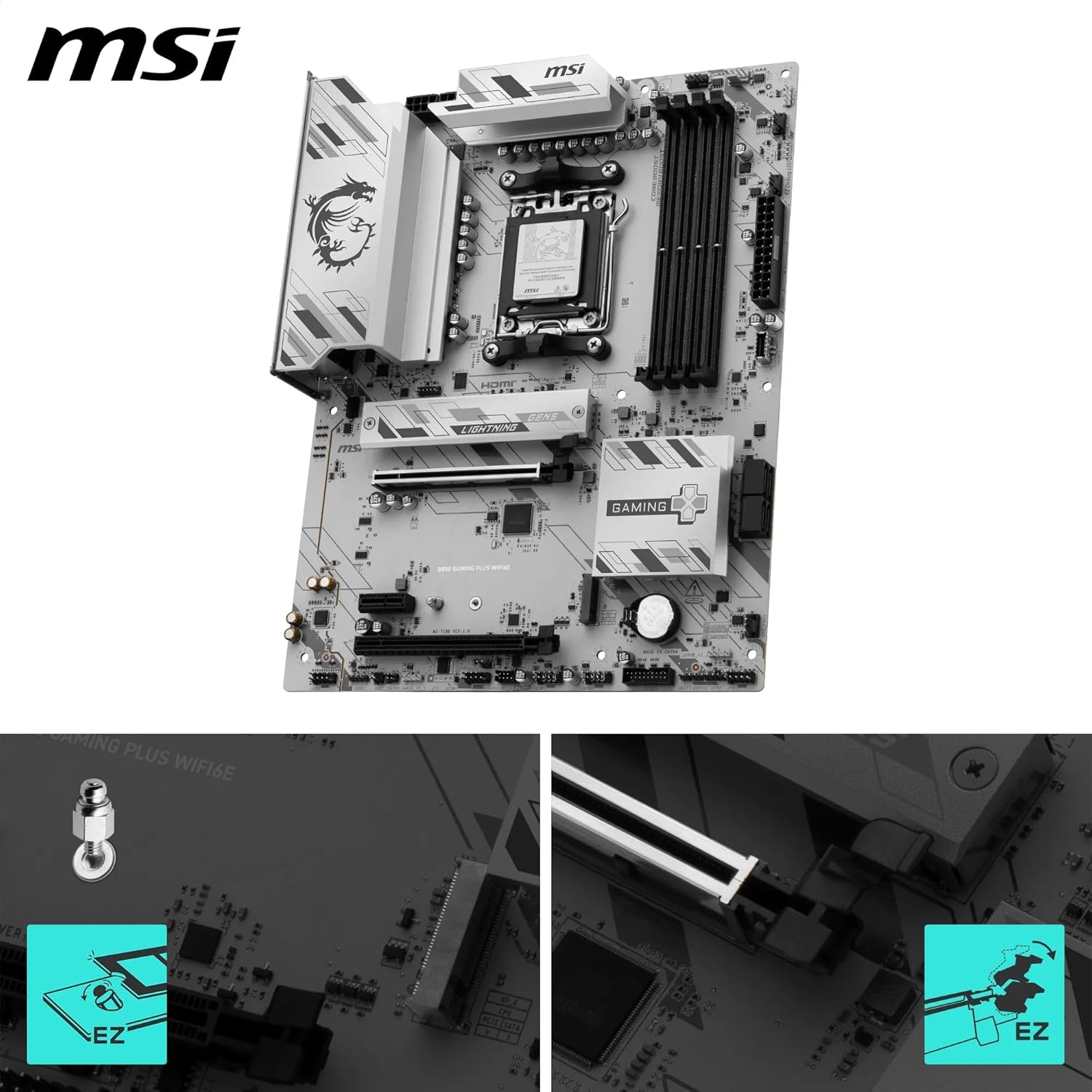 Дънна платка MSI B850 Gaming Plus WIFI6E AMD AM5 DDR5 PCIe 4.0 Wi-Fi 6E - Image 3