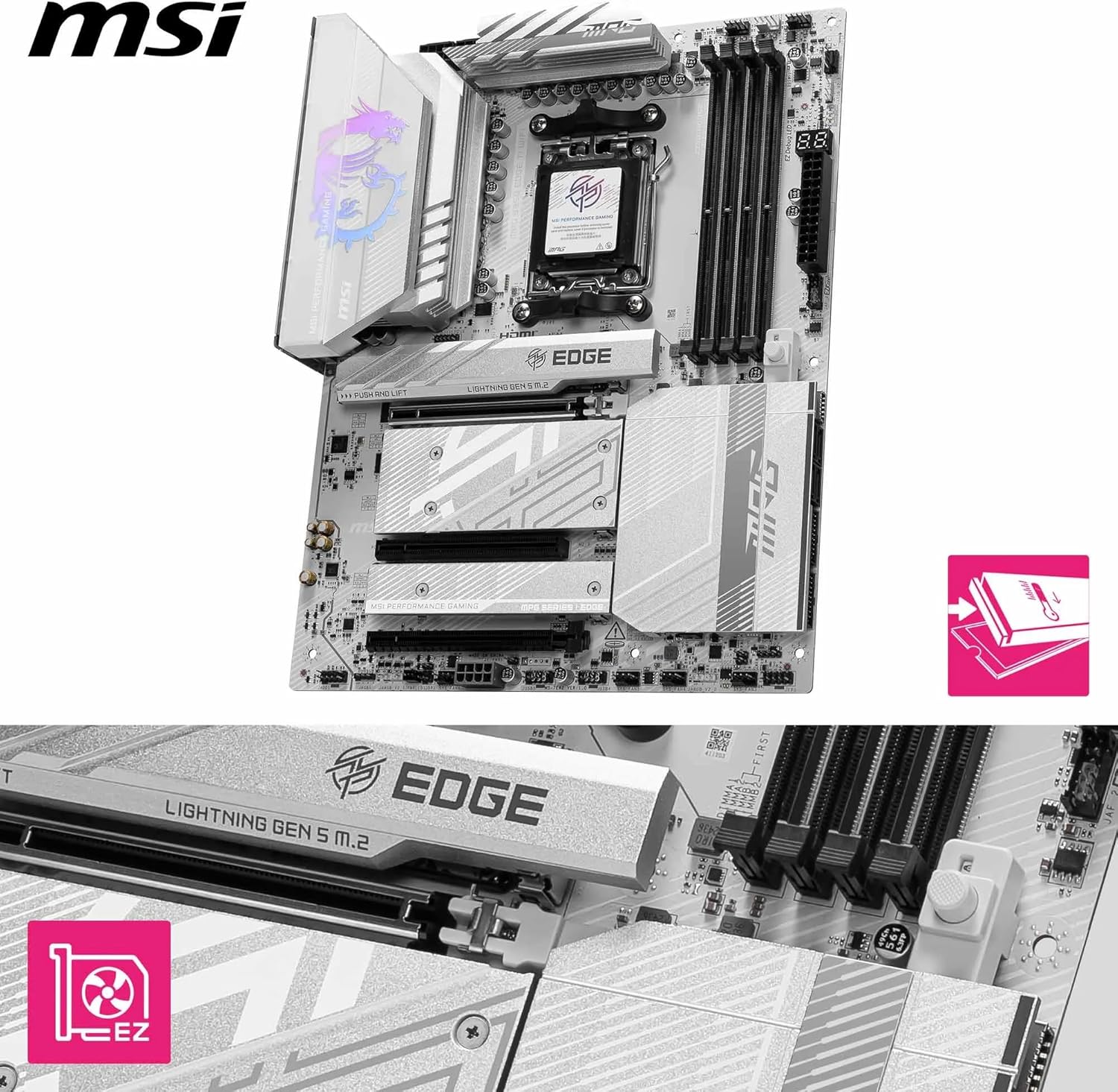 Дънна платка MSI MPG B850 Edge TI WiFi AMD AM5-80A DDR5 PCIe 5.0 Wi-Fi 7 - Image 6