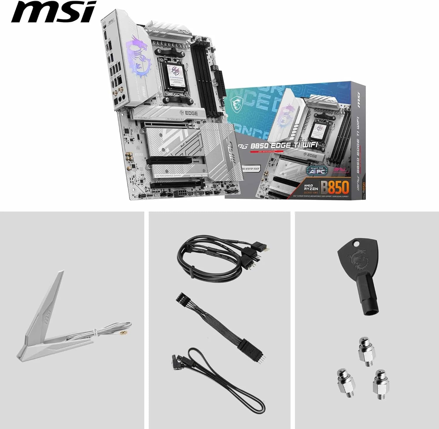 Дънна платка MSI MPG B850 Edge TI WiFi AMD AM5-80A DDR5 PCIe 5.0 Wi-Fi 7 - Image 2