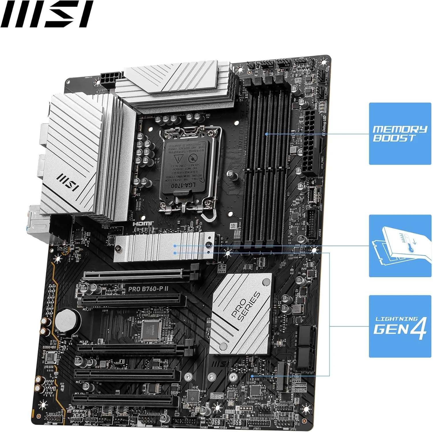 Дънна платка MSI PRO B760-P II Intel LGA 1700 DDR5 PCIe 4.0 - Image 6