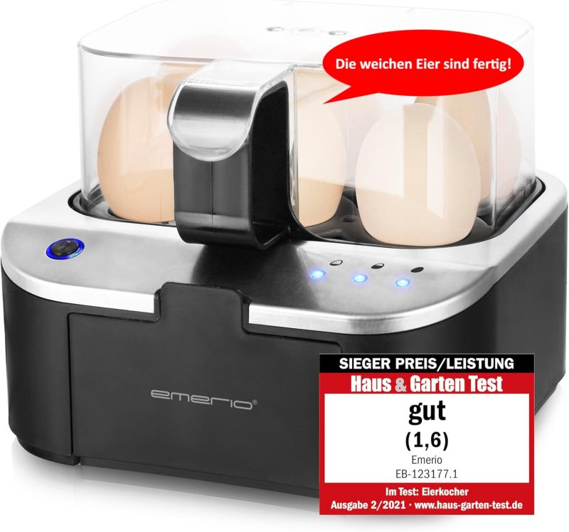 Уред за варене на яйца EMERIO Talking Egg Cooker Silver