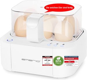 Уред за варене на яйца EMERIO Talking Egg Cooker White