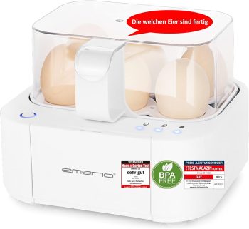 Уред за варене на яйца EMERIO Talking Egg Cooker White