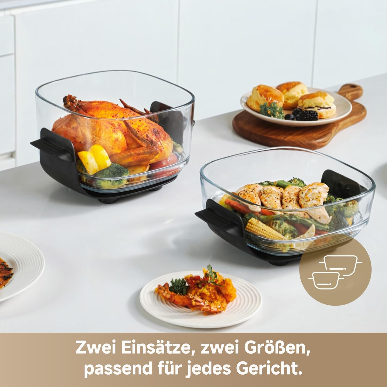 Еър Фрайър Dreame Tasti 5-in-1 Portable Glass Air Fryer 2.5L + 4.5L - Image 4