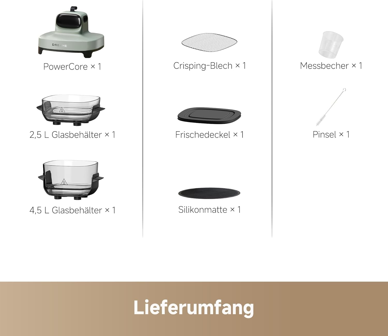 Еър Фрайър Dreame Tasti 5-in-1 Portable Glass Air Fryer 2.5L + 4.5L - Image 7